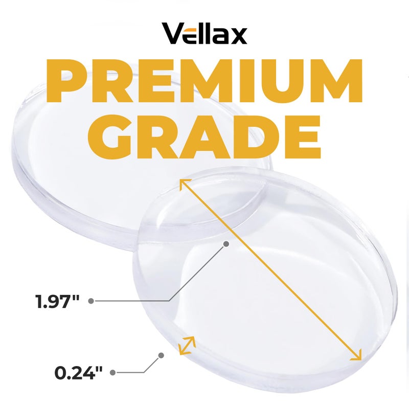 Vellax Large 2"" Door Knob Wall Protectors - 6 Clear Self-Adhesive Silicone Bumper Pads in Damp Button Shape - Noise Dampening Wall & Furniture Guards by VELLAX - Image 4